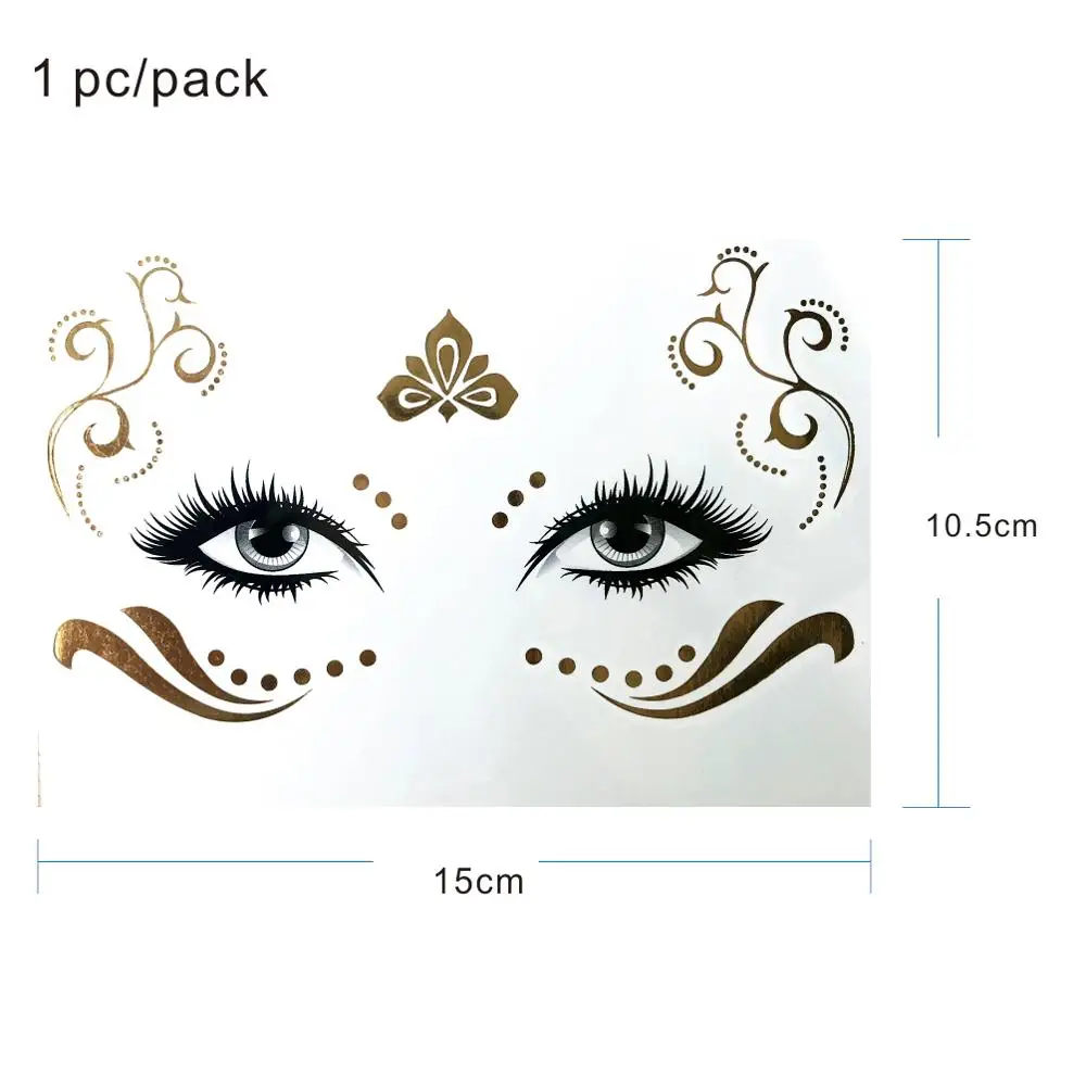 Фольга FT0031 золотой цветочный узор Bindi татуировка для макияжа наклейка тела |