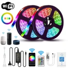 ИК WIFI Светодиодная лента Водонепроницаемый 5 м 15 м 20 м RGB светодиодный ленточный светильник 5050 SMD RGB 30 светодиодовм Гибкий Светильник ленточный контроллер адаптер