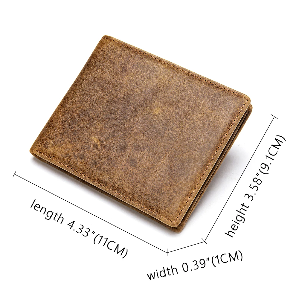 Кошелек MVA из натуральной кожи для мужчин винтажного стиля на короткие карточки для бизнеса, мужской кошелек портомоне тонкий 7444.