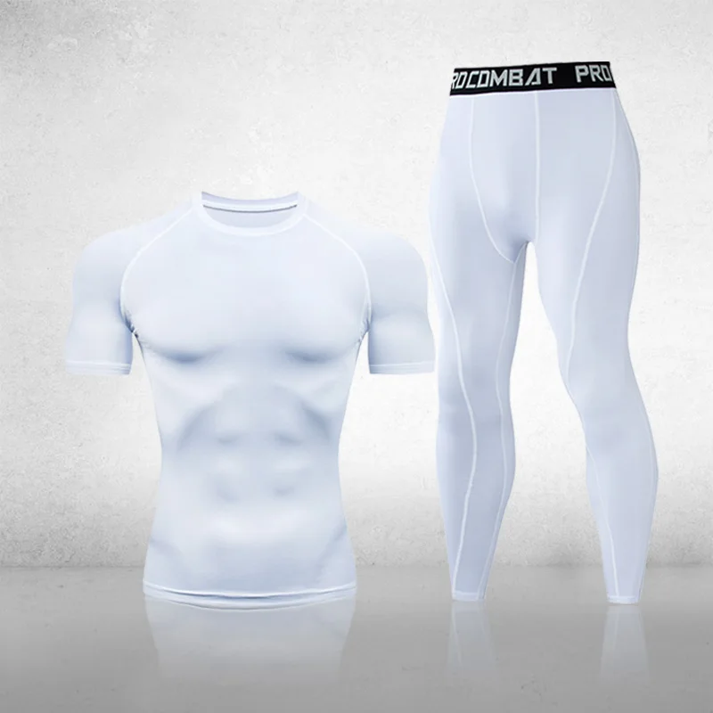 

2020 winter warm fitness solid color men's suit thermal underwear men's sweat-absorbing and quick-drying 2-piece men's suit