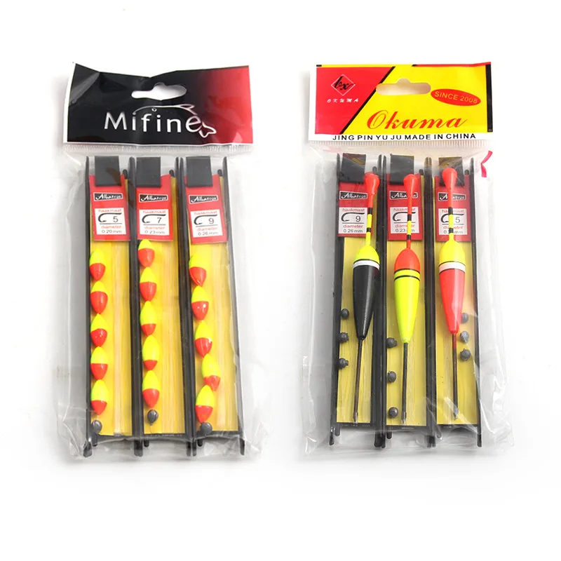 3FCS Fishing lure Bait Accessories Fishing Gear Plastic Fish Floating Line Set Triple Set Hook Fishing Line Fishing Set