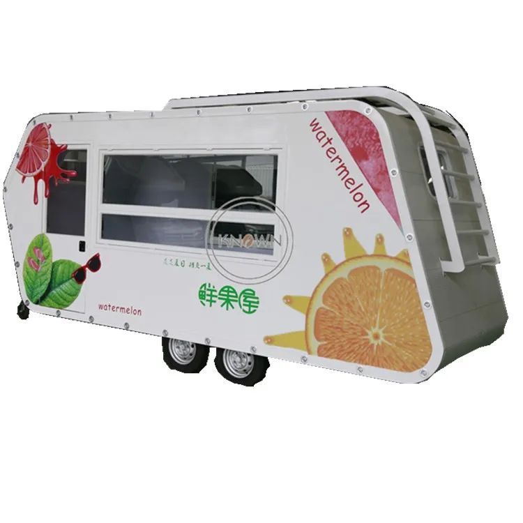 

Hot sale watermelon shapes fast food ice cream fruits mobile food cart truck