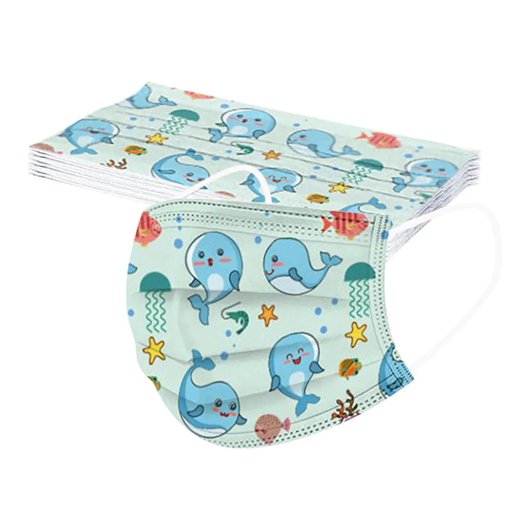 50 шт. детская маска с фильтром Маска одежда С Рисунком Слона защитные маски для