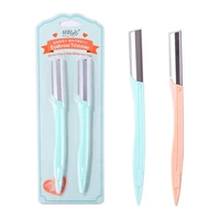 2pcs eyebrow trimmer face razor eyebrow portable blades shaver knife hair remover set makeup eyebrow profiler tools