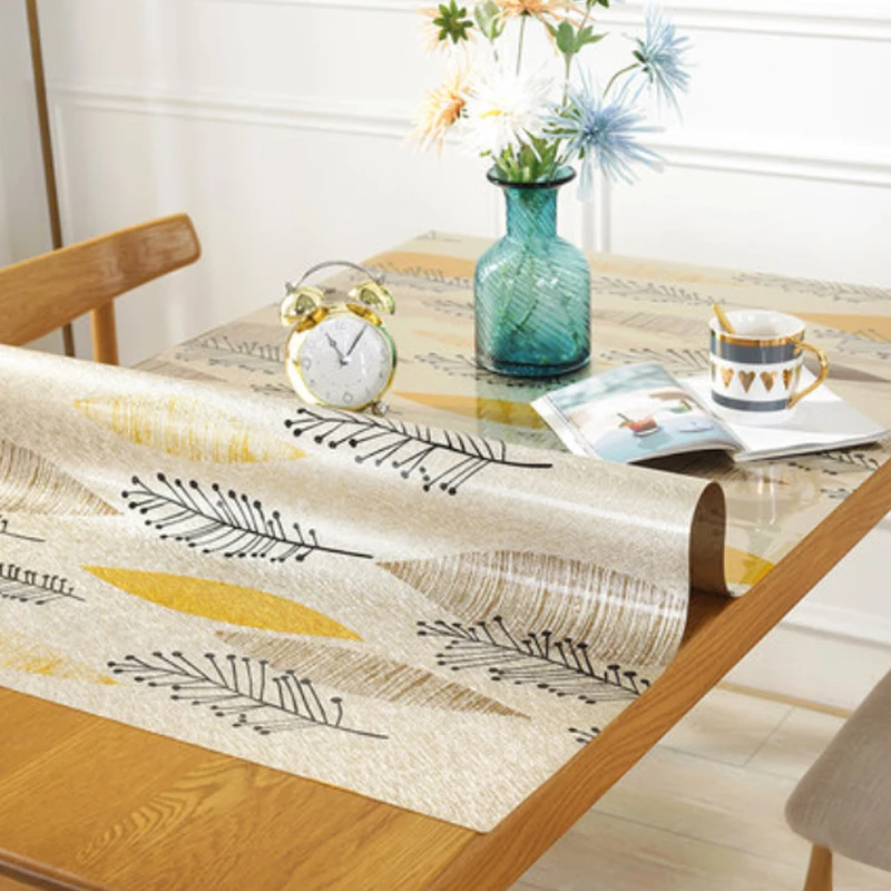 Скатерть из ПВХ непромокаемая маслостойкая Пыленепроницаемая мягкого