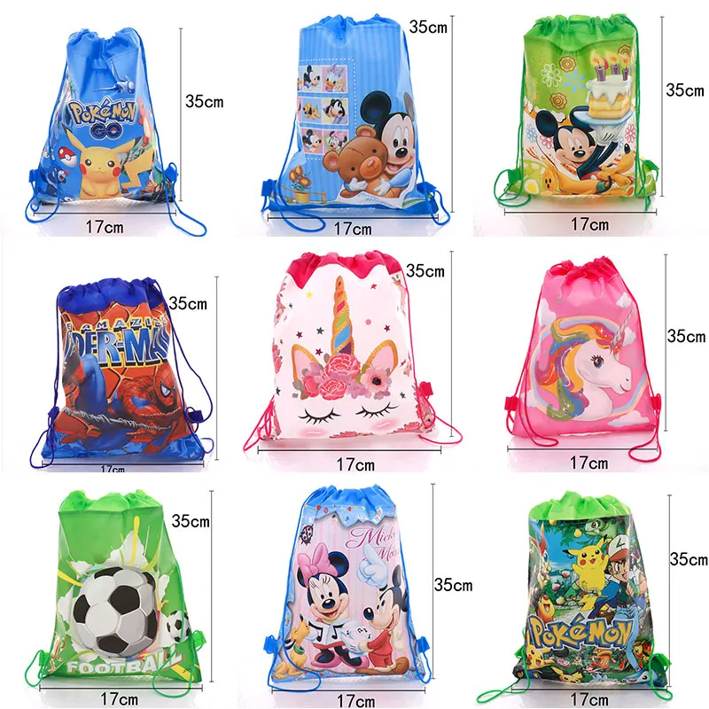 Популярная детская школьная сумка для хранения с завязкой Сумка единорогом