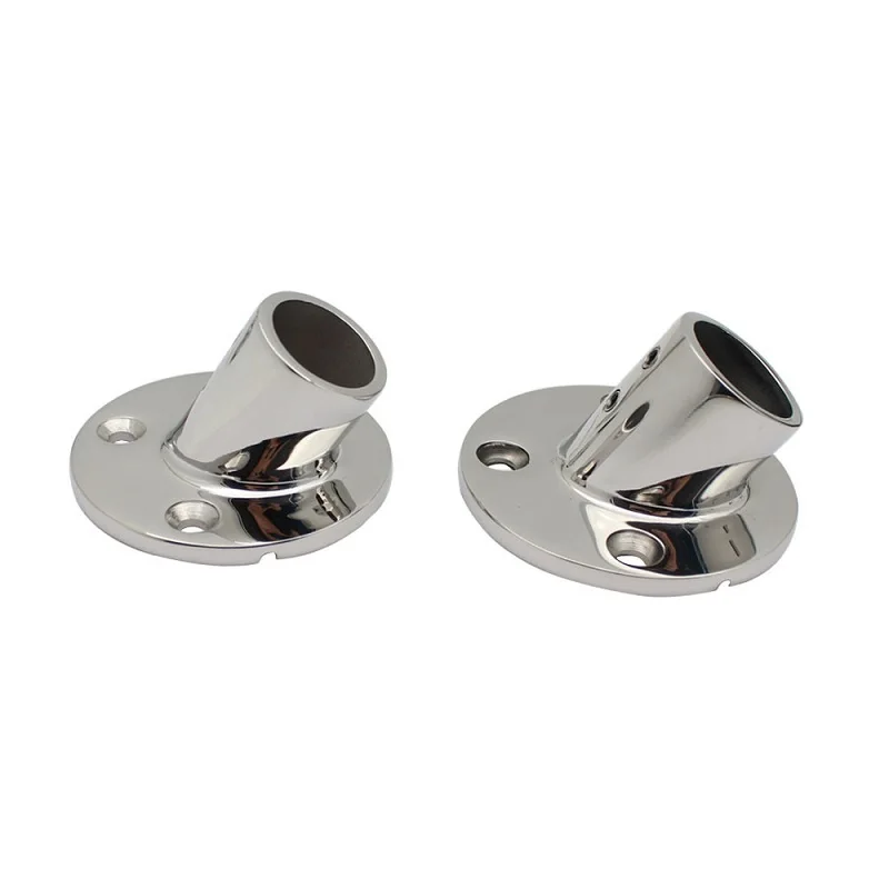 

2PCS 60 Degree Stainless Steel 316 Round Deck Railing Posts 22mm 25mm Mirror Polish Sailboat Yacht Railing Base Fittings