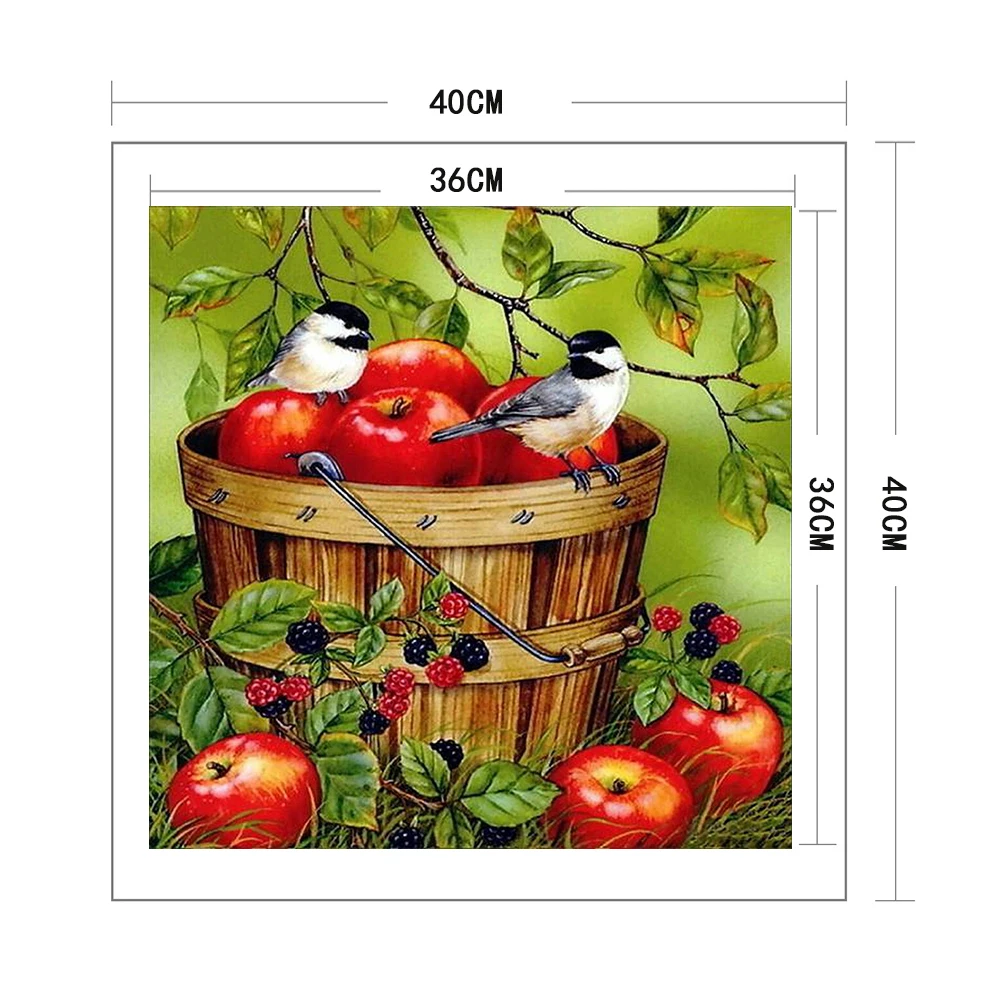 11CT полная вышивка птица яблоко животное холст штампованный Китайский Набор для