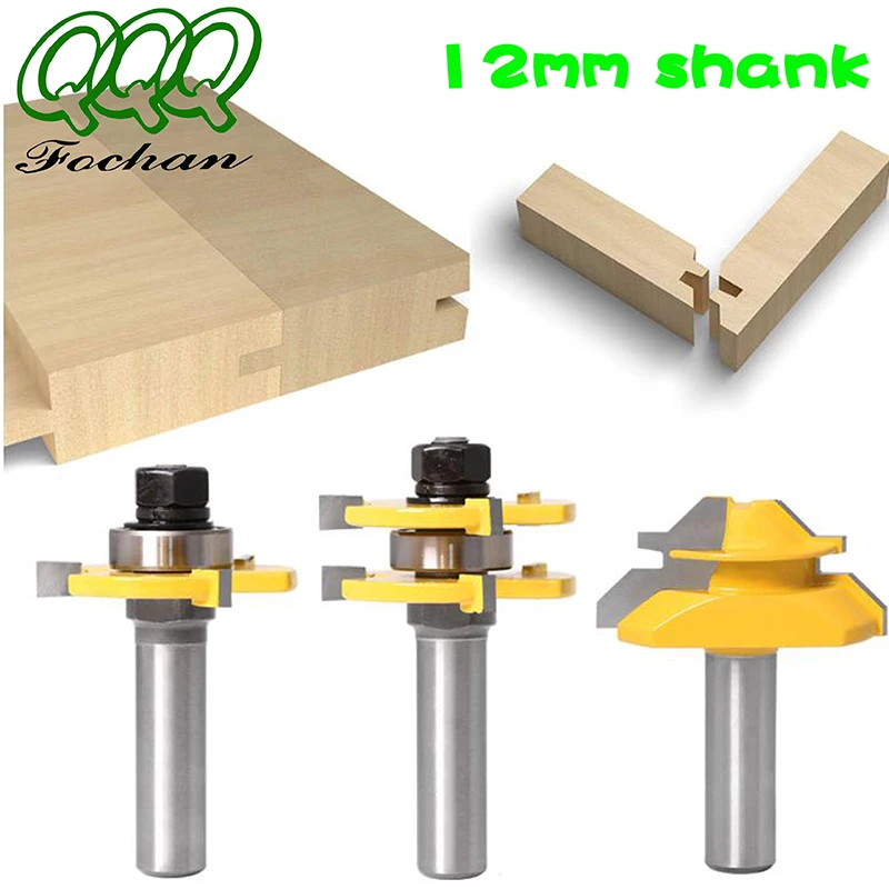 QQQ 3 шт. высокое качество шпунтовое соединение в сборе фреза 1 45 градусов замок