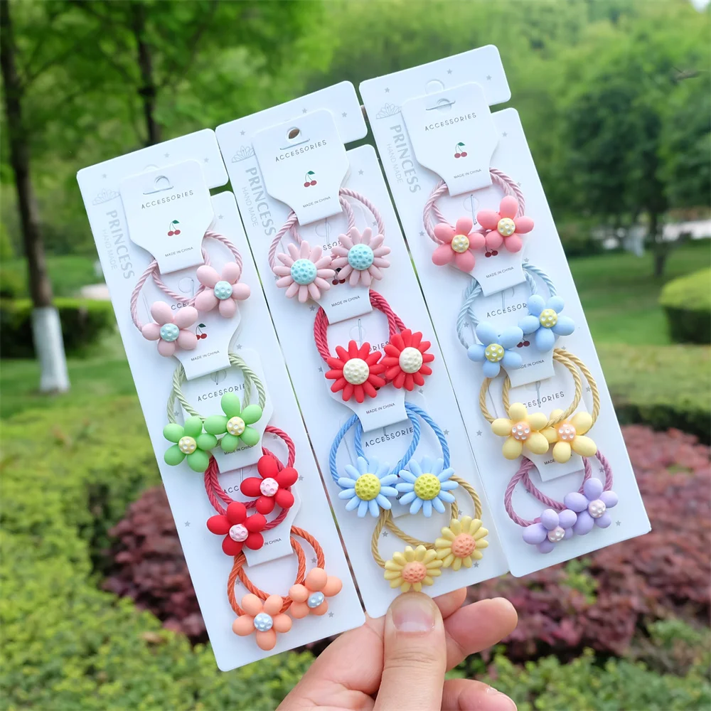 10 шт./компл. дети мультфильм животных резинки для волос фрукты резинка с принтом в