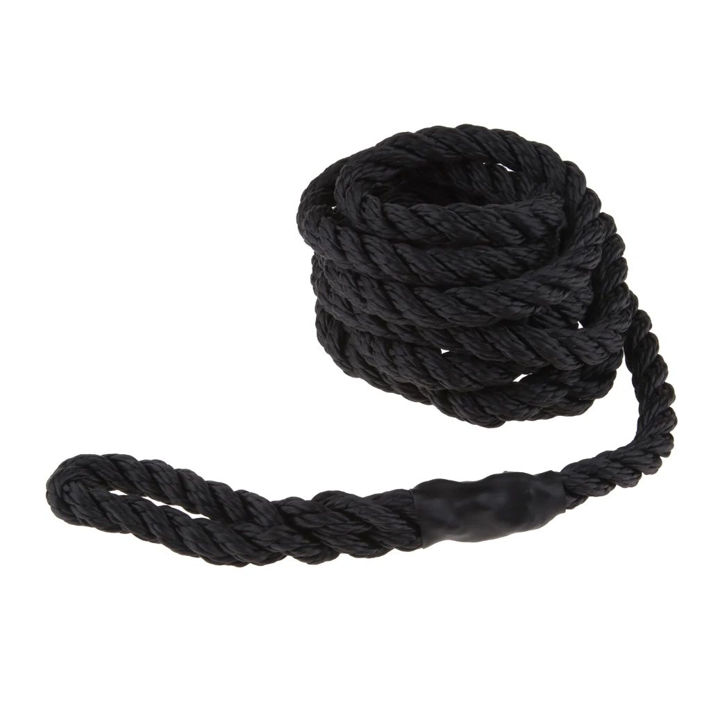 

Boat Fender Lines 3/8'' x 6.5' Bumper Whips Rope Docking Black