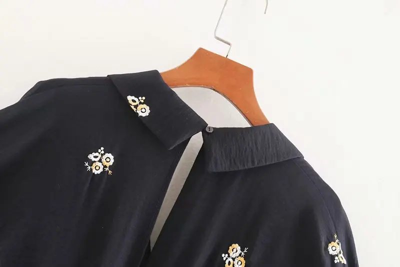 Женский комбинезон с рукавами летучая мышь сиамский цветочной вышивкой и