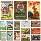 Жестяные таблички с изображением семья цыпленка, винтажные металлические таблички с изображением свежих яиц, фермы, художественный постер YL027