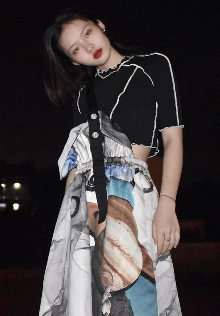 

Designer Summer Dress New Style Fashion Woman Dress Chic One Shoulder Backless Printed Dress Sexy Dress Women Vestidos SL265