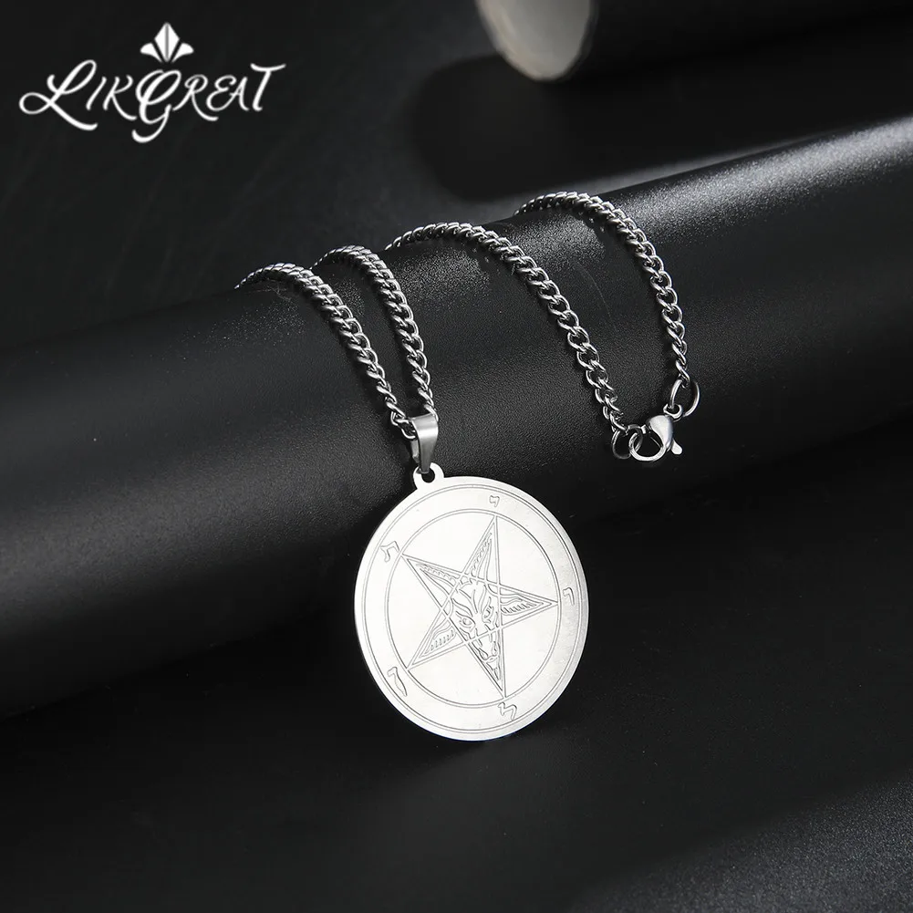 LIKGREAT кулон из нержавеющей стали ожерелье для мужчин пентаграмма Baphomet подвеска