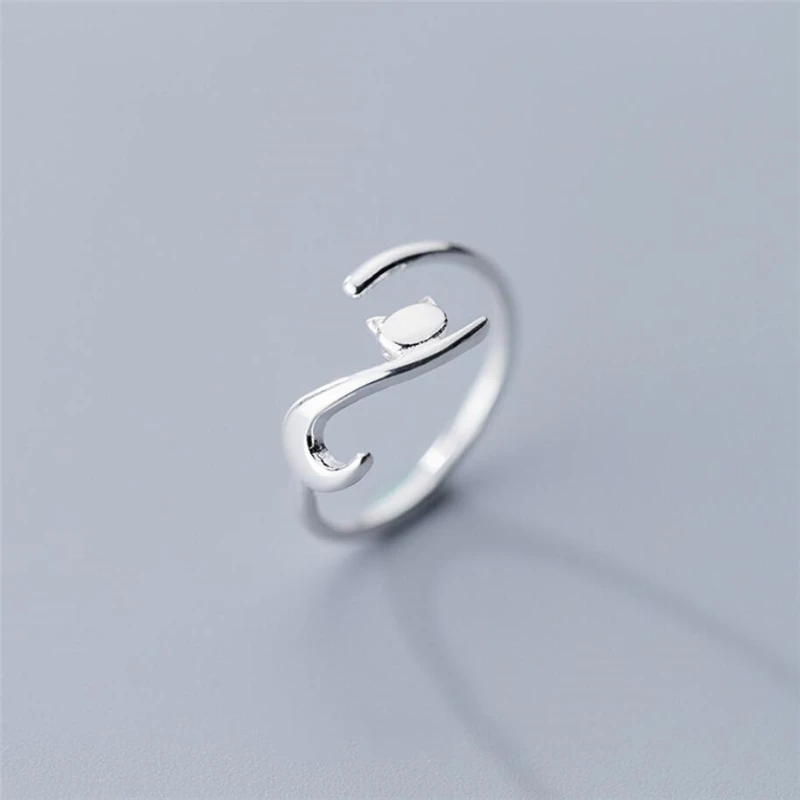 Женские кольца SRI366 из стерлингового серебра 925 пробы с запоминанием свежей кошки