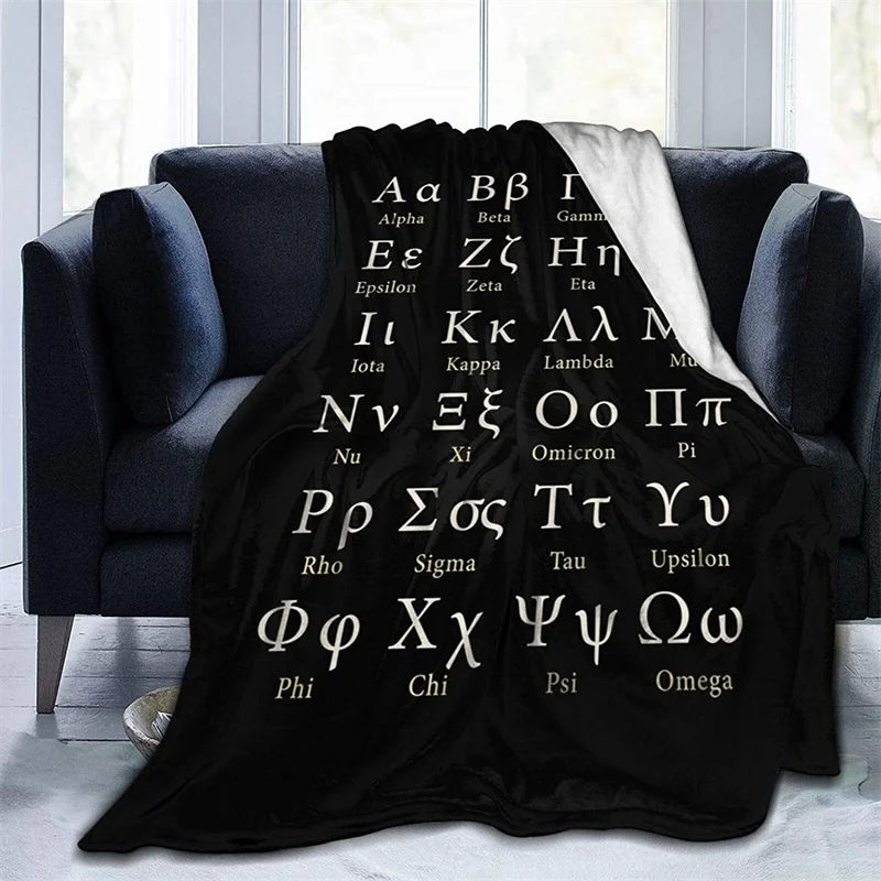 

The Greek Alphabet Navajo Cubre Camara Green Throw Blanket 3D Print On Demand Sherpa Super Comfortable For Sofa Thin Quilt