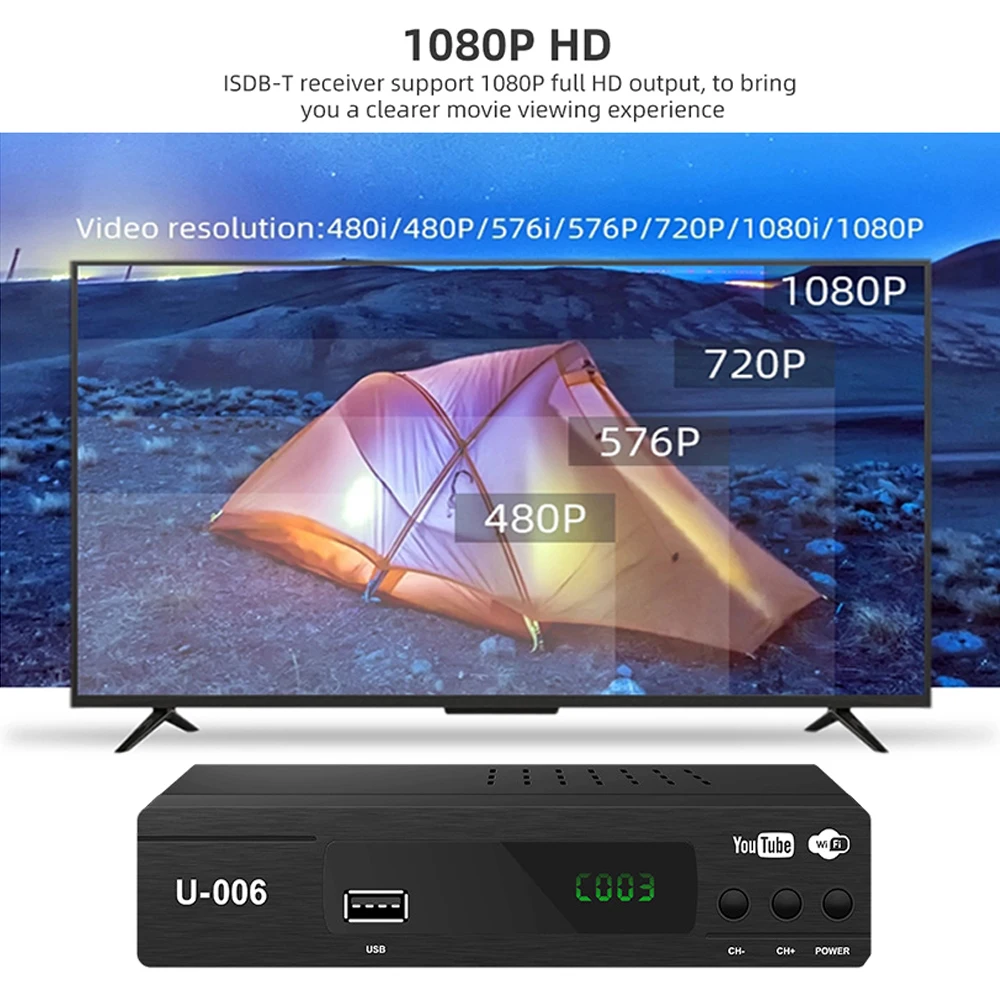 ISDB T суши ТВ приемник для Чили/Бразилия/Перу приемное устройство Поддержка Youtube