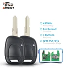 Дистанционный ключ Dandkey для Renault Master Kangoo Clio корпус 433 МГц ID46 чип необработанный NE73 VAC102 замена лезвия 1 Кнопка Автомобильный ключ