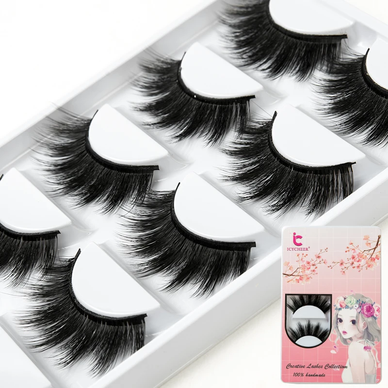 

5 Pairs 3D Mink Lashes Fluffy 6D False Eyelashes Set Wholesale Natural Makeup Eyelash Dramatic Wispy Lash Extension Faux Cils