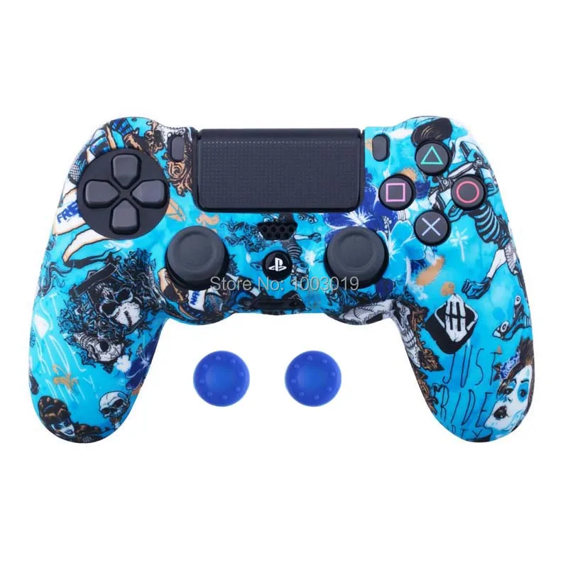 PS4 PS4 SLIM PRO Камуфляжный Противоскользящий силиконовый чехол с 2 колпачками для джойстика для Playstation 4 Dualshock 4
