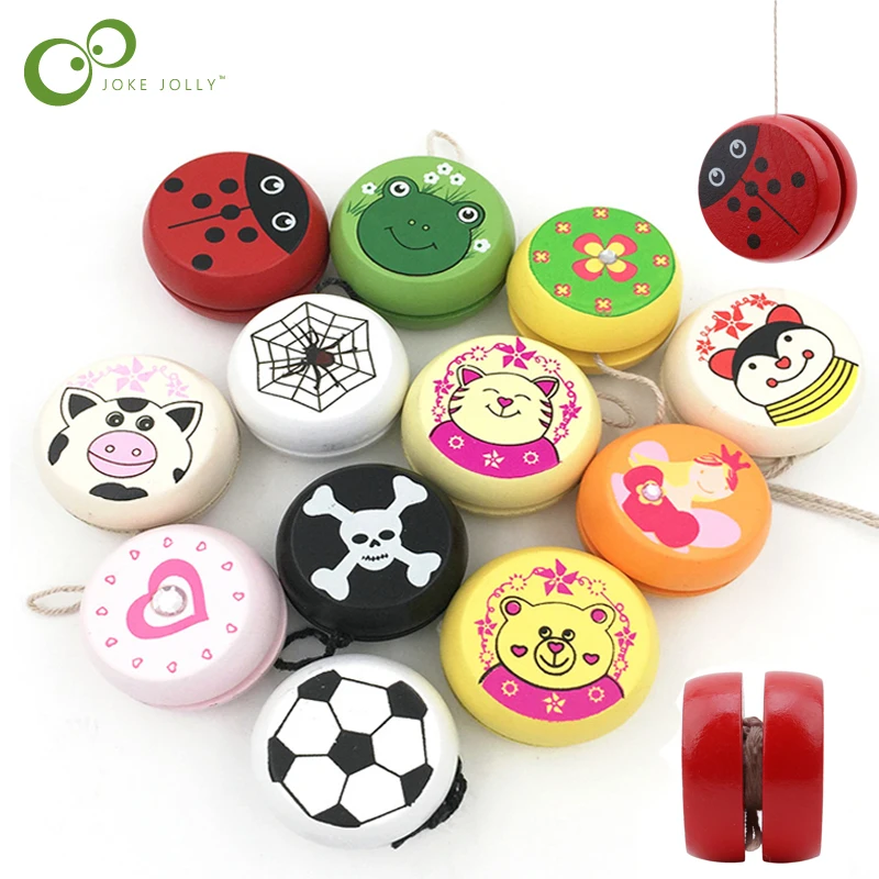 3 шт./лот деревянные игрушки с принтом животных Yoyo Игрушки Божья коровка
