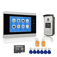 7 inch video doorbell kits video door phone intercom system infrared night vision camera 8gb tf card video record