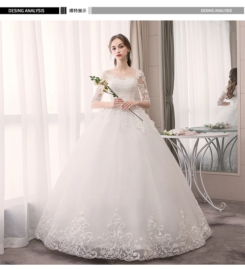 

CloverBridal Lace Half Sleeves Affordable Wedding Dress Cheap China White Bridal Dresses Ready To Ship Fast Shipping DH9523