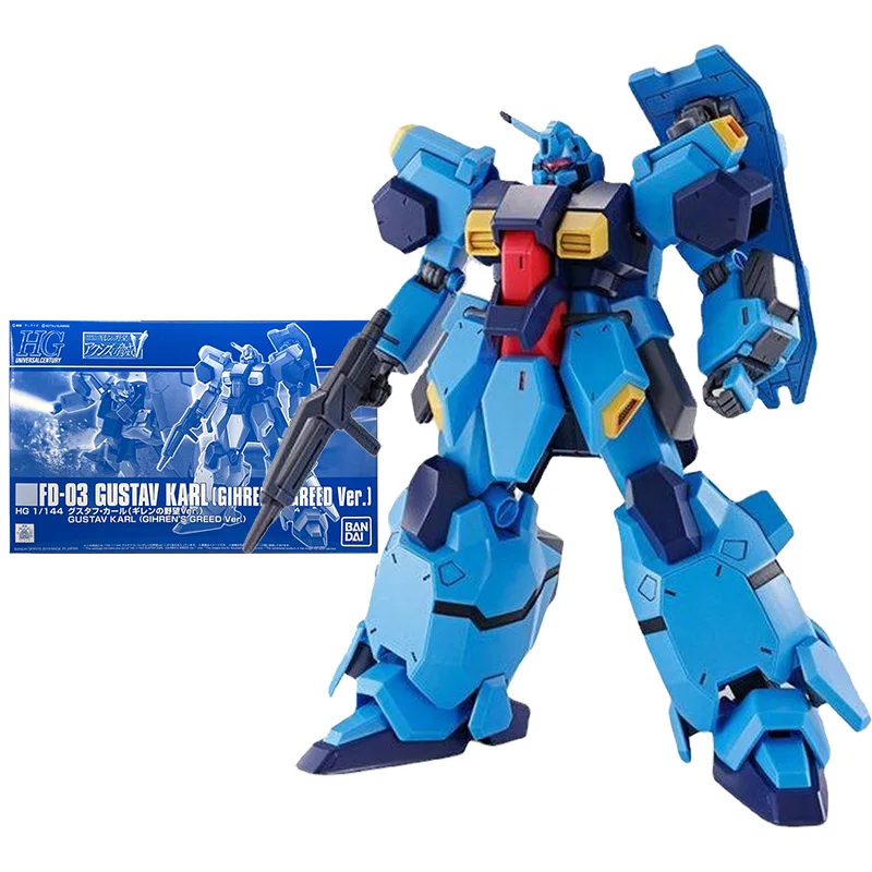 

Bandai Gundam Model Kit Anime Figure HGUC 1/144 FD-03 Gustav Karl Genuine Gunpla Model Anime Action Figure Toys for Children