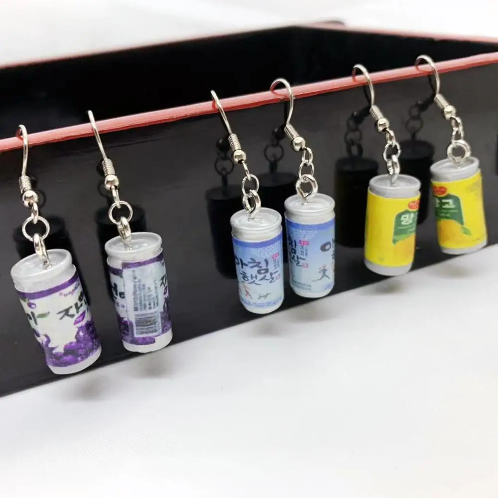 

1 pair Juice Bottle Fruit Drink Women Earring Minimalism Cartoon Design Resin Birthday Gift Drop Dangle Earring Fashion Jewelry