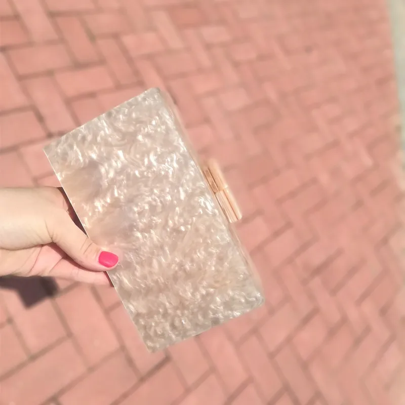 Женская акриловая вечерняя сумочка с жемчугом цвета шампанского|Клатчи| |