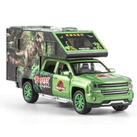 132 jurassic period movie same diecasts alloy car model toy dinosaur transport truck toys car gifts give one dinosaur for kids