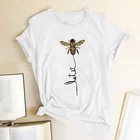 Новинка 2020, женская футболка в стиле пчелы, топ с забавным цветочным принтом, женская футболка, модная летняя уличная одежда в стиле Харадзюку, женская одежда