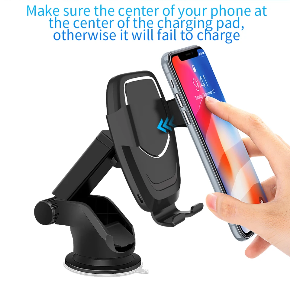 10 Вт беспроводное быстрое зарядное устройство Автомобильный держатель