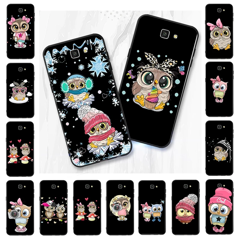 

Lovely Animal Owl Phone Case For Samsung Galaxy J7 Pro J7Prime J5 Prime J2 J4 J6 Plus A10 A20 A30 A40 A7 A30S A9