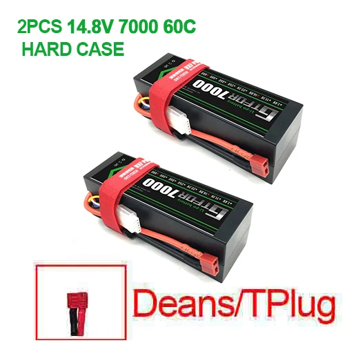 2PCS Deans Plug DXF Батарея lipo 4S 2s 7,4 v 14,8 V 5200 мА/ч, 7000 mah литий-полимерный Батарея для RC Батарея LiPo 45c 60C для RC Buggy Crawler Monster Truck - Цвет: 2PCS Deans Plug