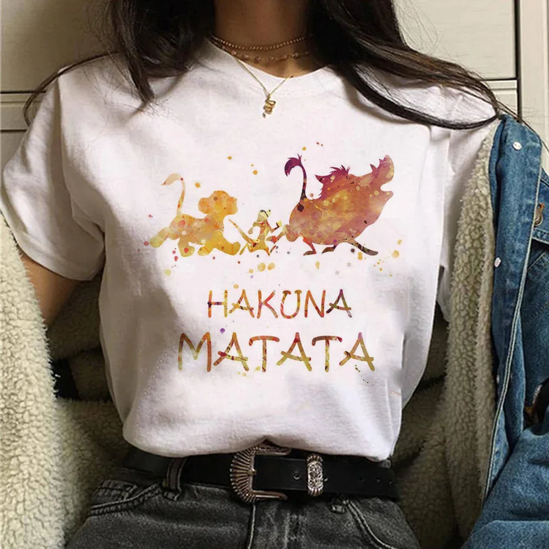 Футболка с рисунком короля льва хакуна матата Харадзюку женская футболка 90s