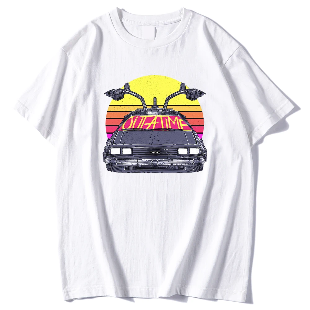 

fashion style Men Tee Shirt crewneck oversized tops Back to the Future hip hop printing t Shirt Comfortable soft Mens Tee shirts