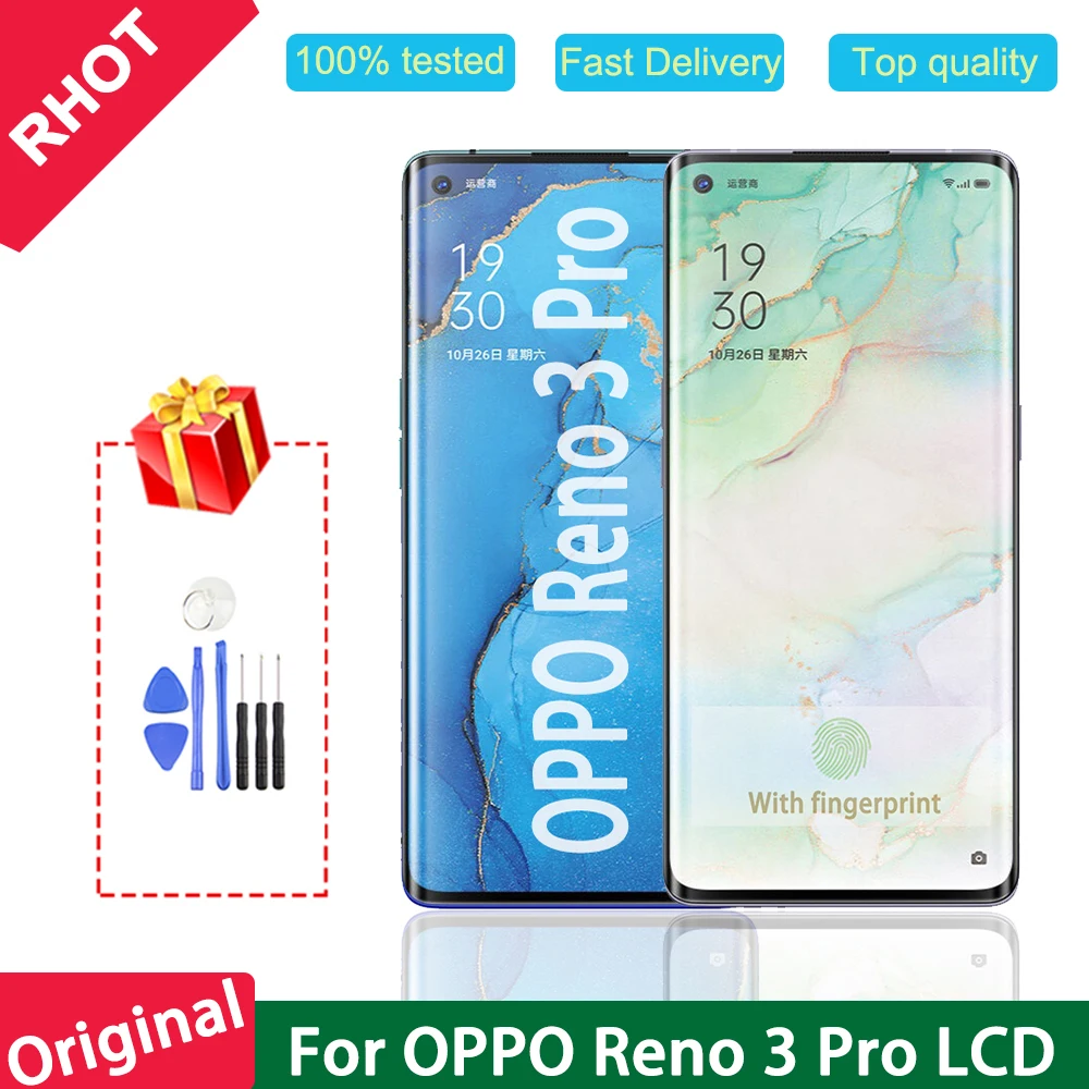 Pantalla LCD Original Super AMOLED de 6,5 pulgadas para OPPO Reno 3 Pro, montaje de digitalizador con pantalla t&aacute;ctil para OPPO Reno 3 Pro 5G PDSM00-0