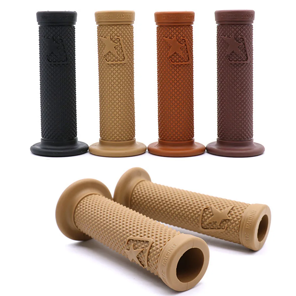 Мотоциклетные темно коричневые Ретро резиновые ручки подходят для 7/8
