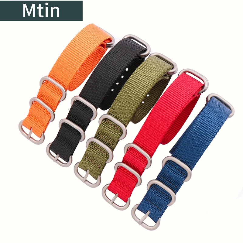 Canvas nylon strap accessories pin buckle suitable for water ghost Seiko Omega NATO men and women sports 18 20 22 24mm wristband enlarge