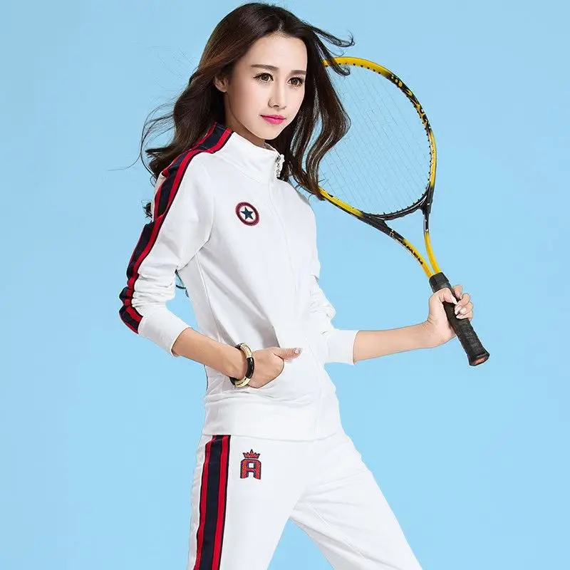 

Jane Ou Sports Suit Women's Spring and Autumn 2021 New Slim Casual Sportswear Suit Women's Cardigan Sweater Two-piece Suit