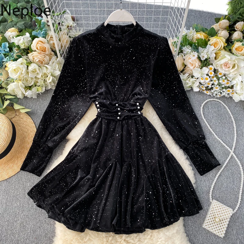 Neploe яркое шелковое платье в стиле ретро с высокой талией трапециевидной формы