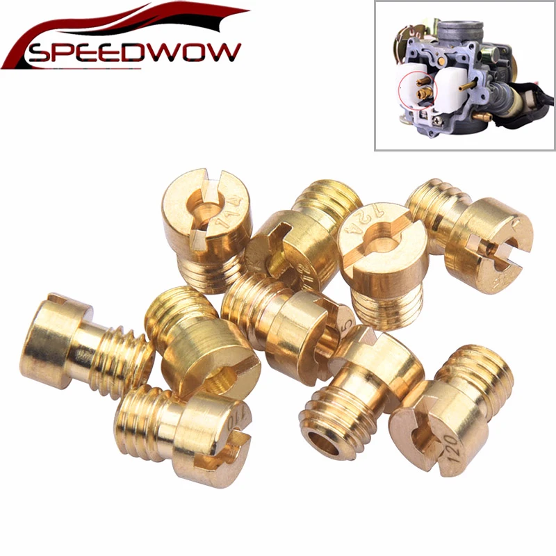 10 шт. форсунки для мотоцикла M5 резьба Keihin OKO PE PWK карбюратор 108 110 112 114 115 116 118 120 122 124 и