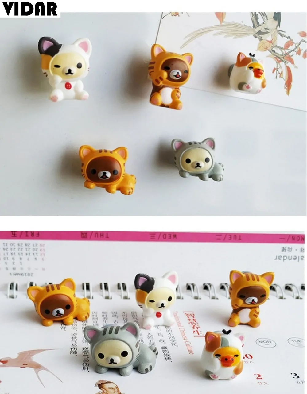 Магнит для холодильника VIDAR 3d лягушка кошка животное кролик креативный ПВХ