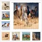 Занавеска для душа лошадь с крепкими животными