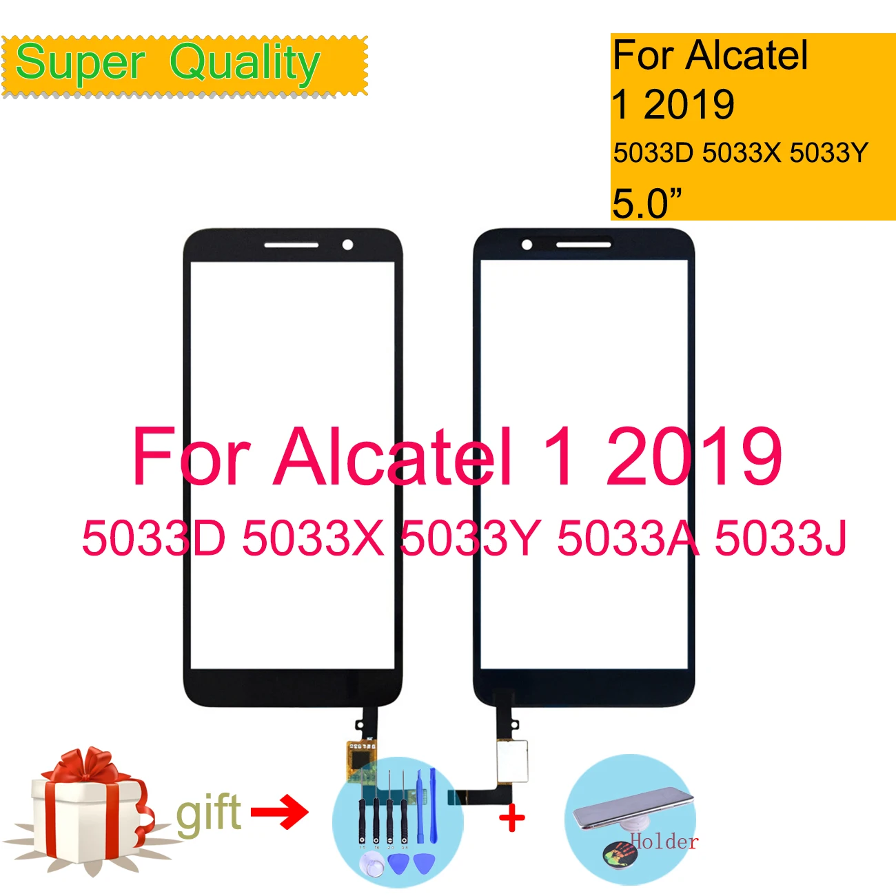 

Touch Screen For Alcatel 1 2019 OT5033 5033 5033D 5033X 5033Y 5033A 5033J Touch Digitizer Panel Front Glass Lens Sensor