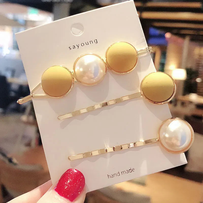 Ruoshui Scrub Pearl Hairpins Set for Woman Girls Metal Exquisite Hair Clips Hairgrip Femme Accessories Barrettes Headwear |