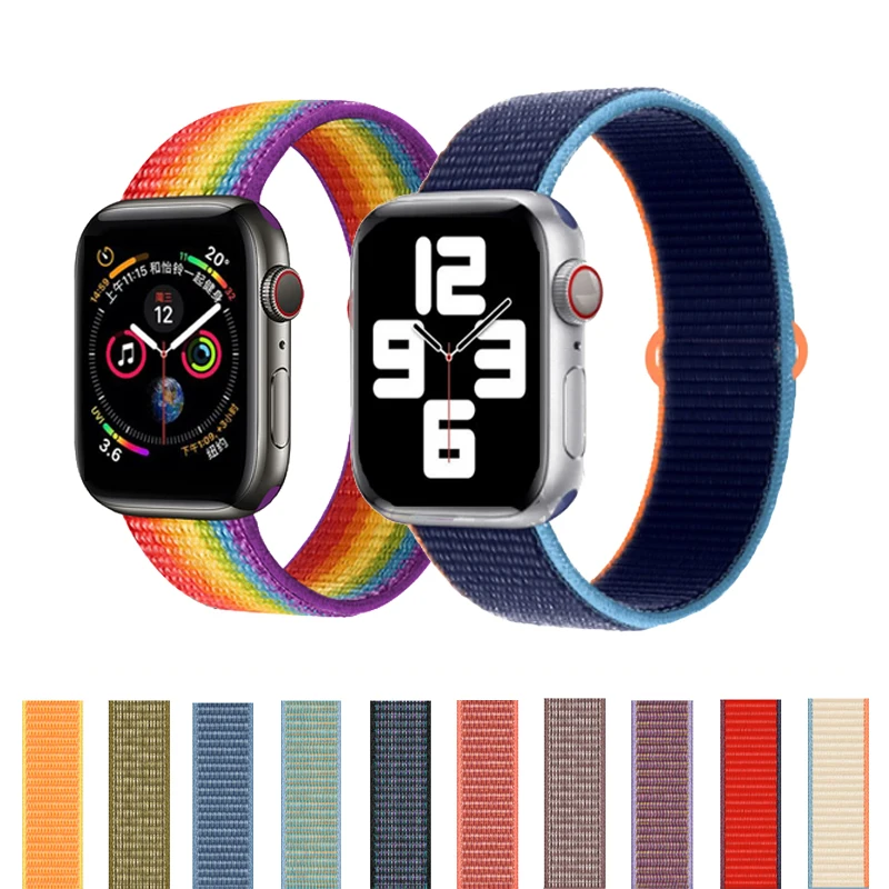 

Nylon Loop Strap for Apple Watch Band 6 SE 40MM 44MM 38MM 42MM Sport Smart Watchbands iWatch Series 5 4 3 Belt Bracelet Women