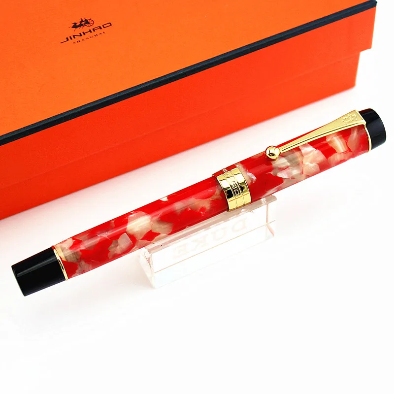 Роскошная перьевая ручка Jinhao Century 100 акриловая золотая с зажимом наконечник 0 7 мм